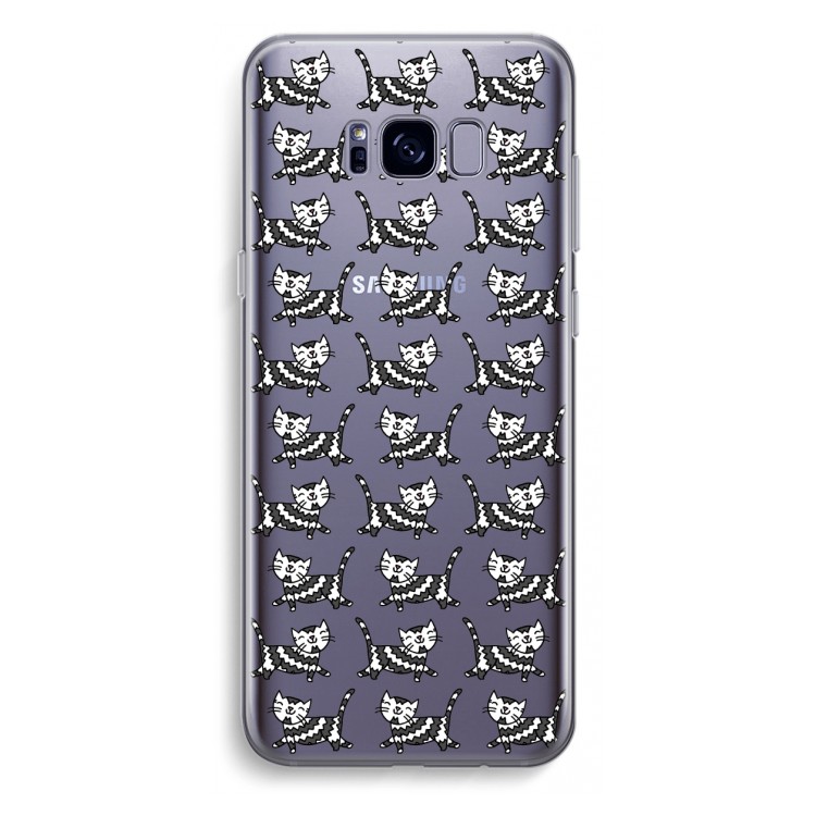 Zwarte poes: Samsung Galaxy S8 Plus Transparant Hoesje