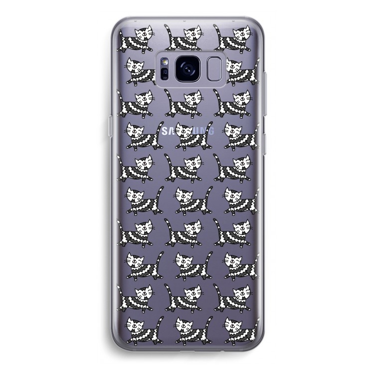 Zwarte poes: Samsung Galaxy S8 Plus Transparant Hoesje