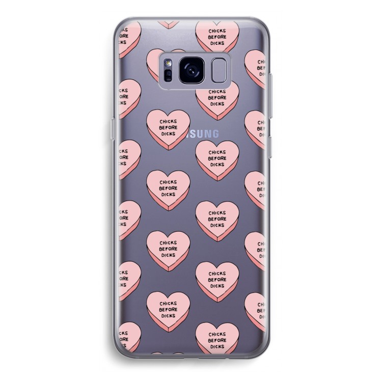 Chicks before dicks: Samsung Galaxy S8 Plus Transparant Hoesje