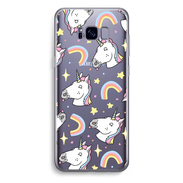 Rainbow Unicorn: Samsung Galaxy S8 Plus Transparant Hoesje