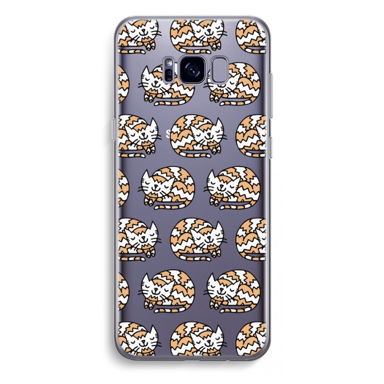 Slapende poes: Samsung Galaxy S8 Plus Transparant Hoesje