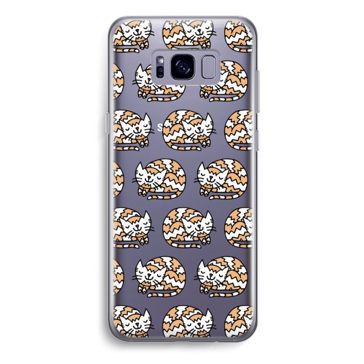 Slapende poes: Samsung Galaxy S8 Plus Transparant Hoesje