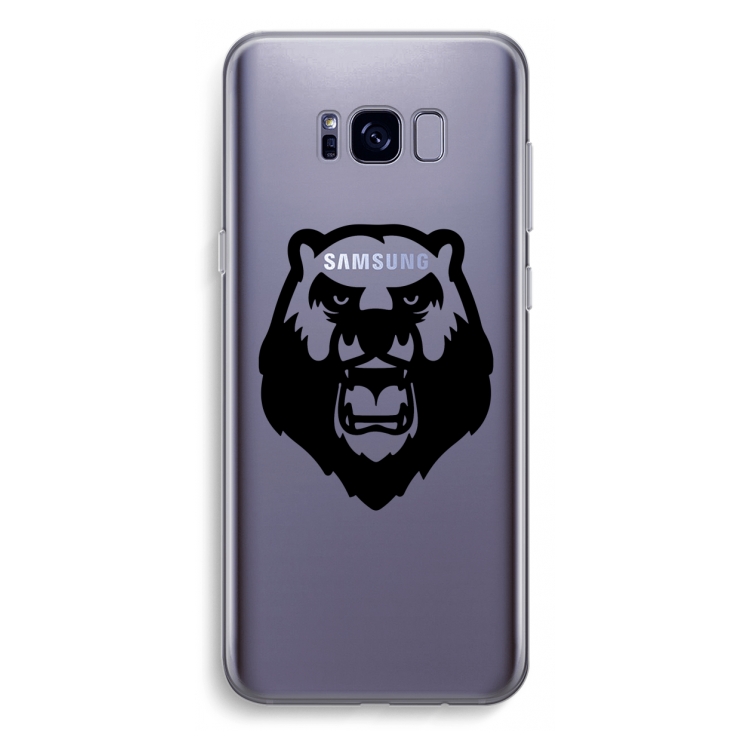 Angry Bear (black): Samsung Galaxy S8 Plus Transparant Hoesje