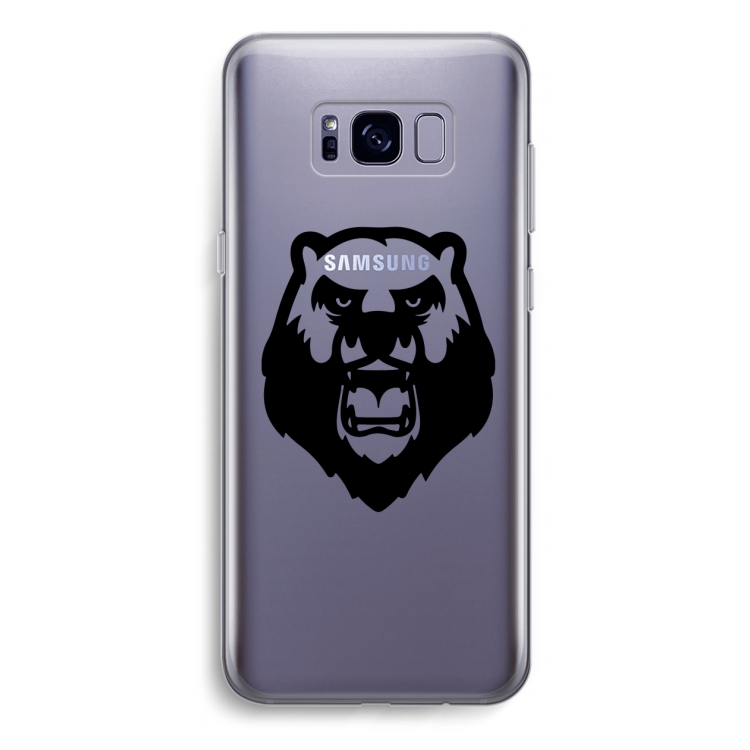 Angry Bear (black): Samsung Galaxy S8 Plus Transparant Hoesje