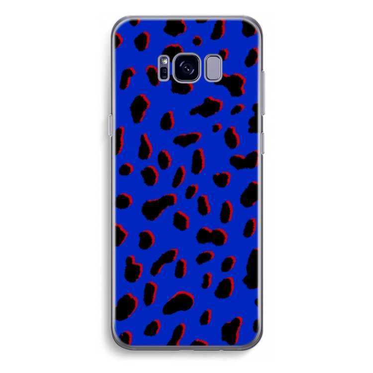 Blue Leopard: Samsung Galaxy S8 Plus Transparant Hoesje