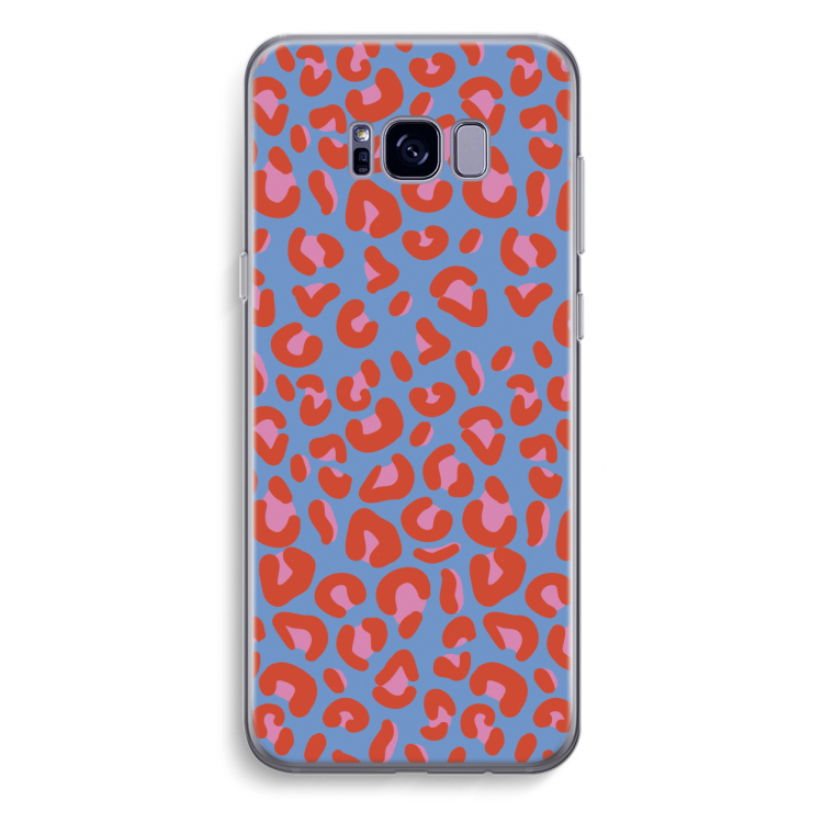 Leopard blue: Samsung Galaxy S8 Plus Transparant Hoesje