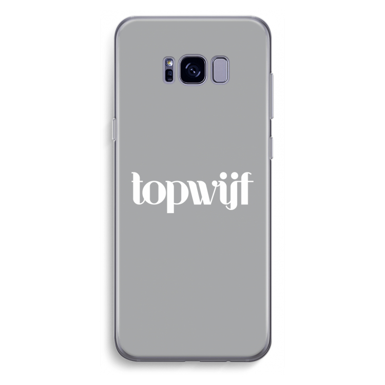 Topwijf Grijs Wit: Samsung Galaxy S8 Plus Transparant Hoesje