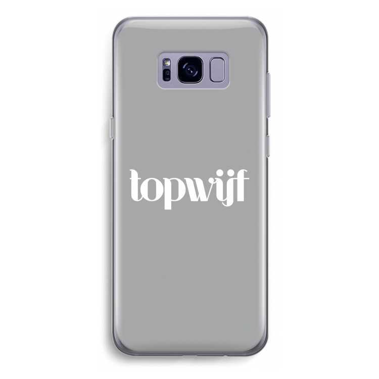 Topwijf Grijs Wit: Samsung Galaxy S8 Plus Transparant Hoesje