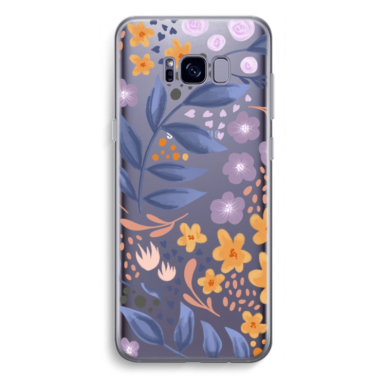 Flowers with blue leaves: Samsung Galaxy S8 Plus Transparant Hoesje