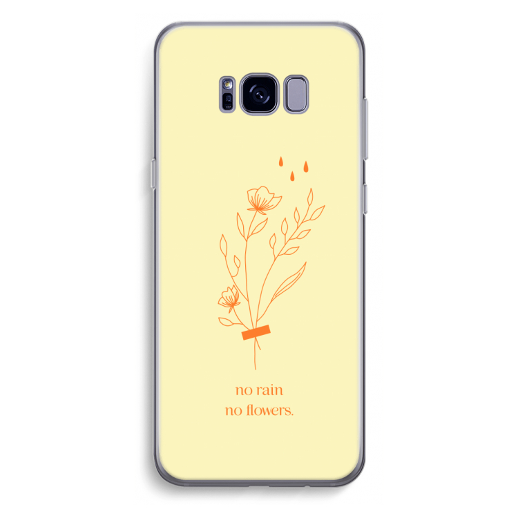 No rain no flowers: Samsung Galaxy S8 Plus Transparant Hoesje