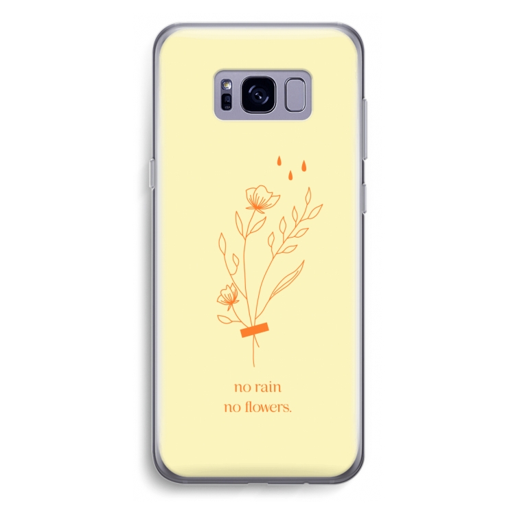 No rain no flowers: Samsung Galaxy S8 Plus Transparant Hoesje