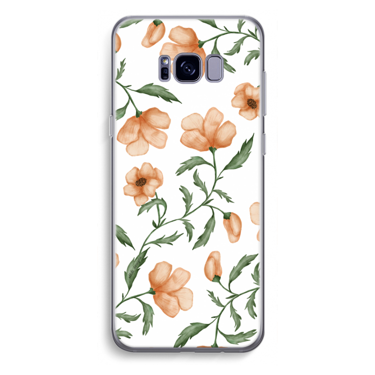 Peachy flowers: Samsung Galaxy S8 Plus Transparant Hoesje