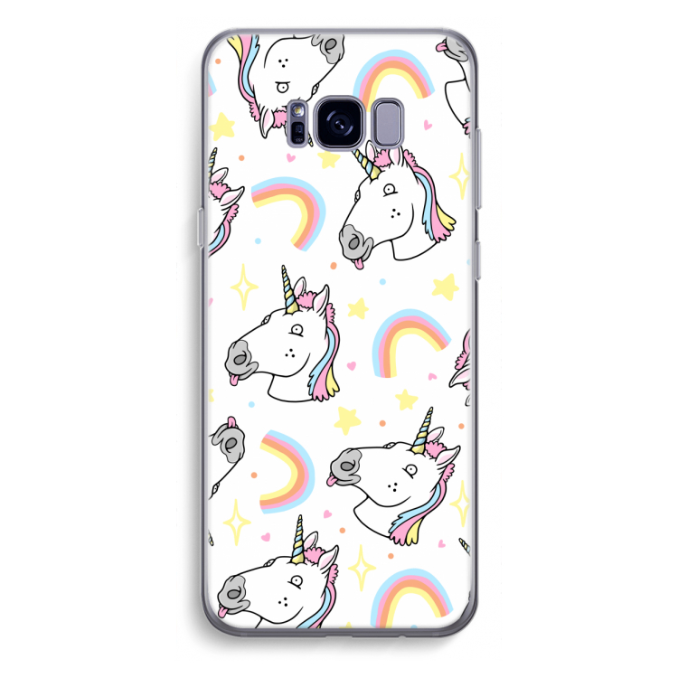 Rainbow Unicorn: Samsung Galaxy S8 Plus Transparant Hoesje