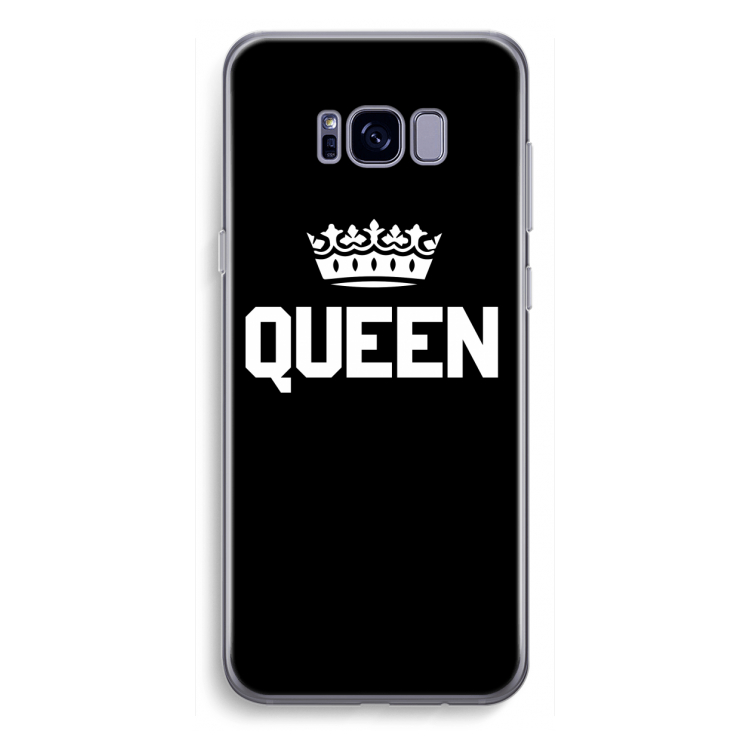 Queen zwart: Samsung Galaxy S8 Plus Transparant Hoesje