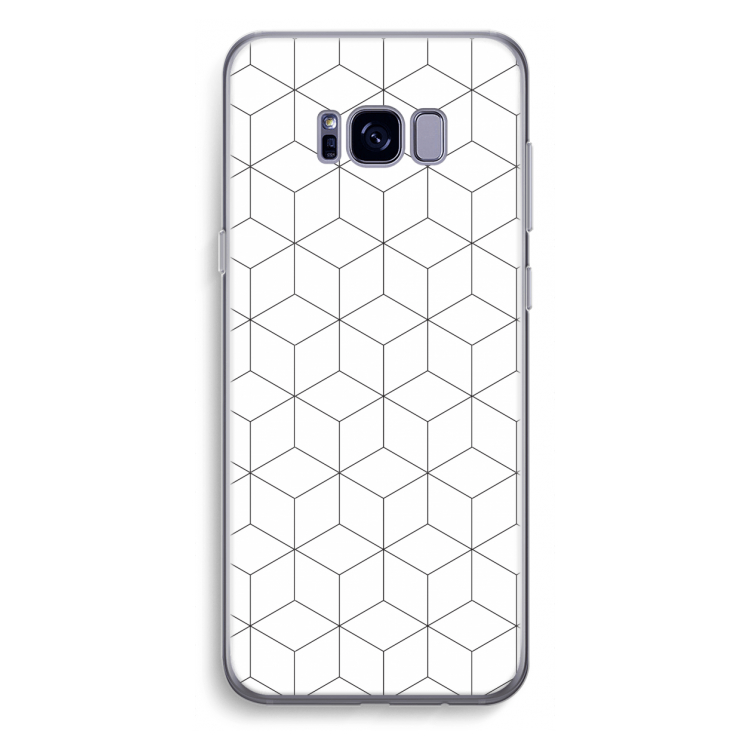 Zwart-witte kubussen: Samsung Galaxy S8 Plus Transparant Hoesje