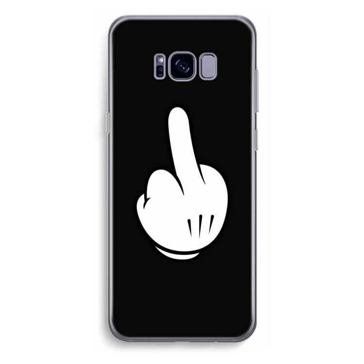 Middle finger black: Samsung Galaxy S8 Plus Transparant Hoesje