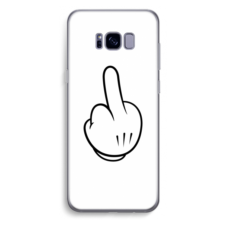 Middle finger white: Samsung Galaxy S8 Plus Transparant Hoesje