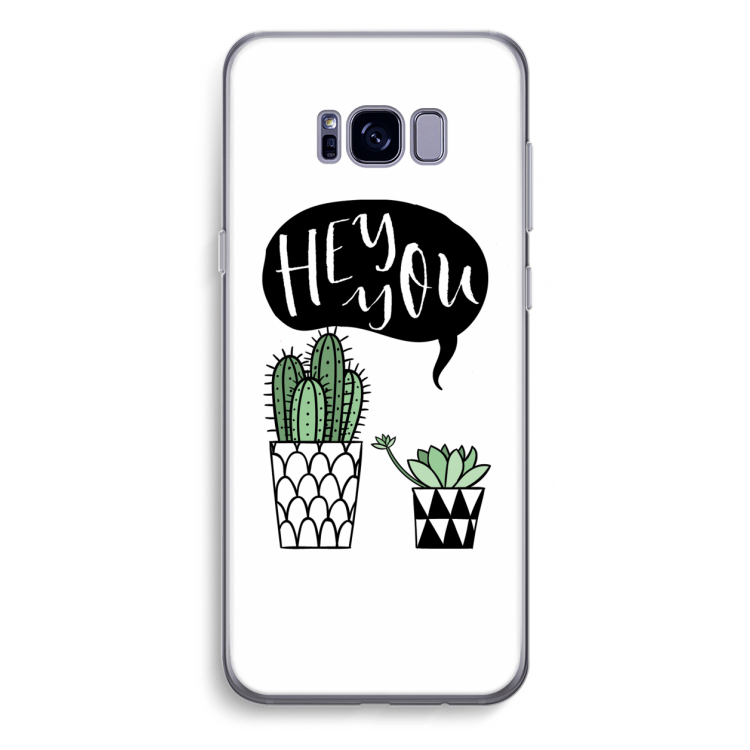 Hey you cactus: Samsung Galaxy S8 Plus Transparant Hoesje