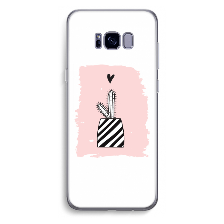 Zwart-wit cactus: Samsung Galaxy S8 Plus Transparant Hoesje