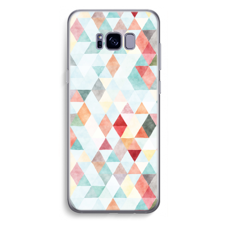 Gekleurde driehoekjes pastel: Samsung Galaxy S8 Plus Transparant Hoesje