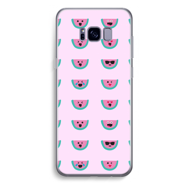 Smiley watermeloenprint: Samsung Galaxy S8 Plus Transparant Hoesje