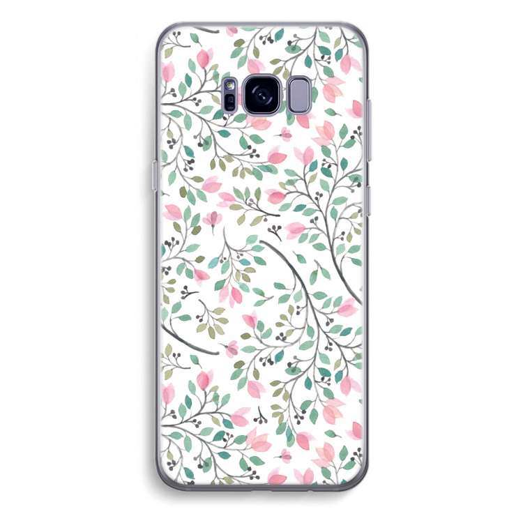 Sierlijke bloemen: Samsung Galaxy S8 Plus Transparant Hoesje