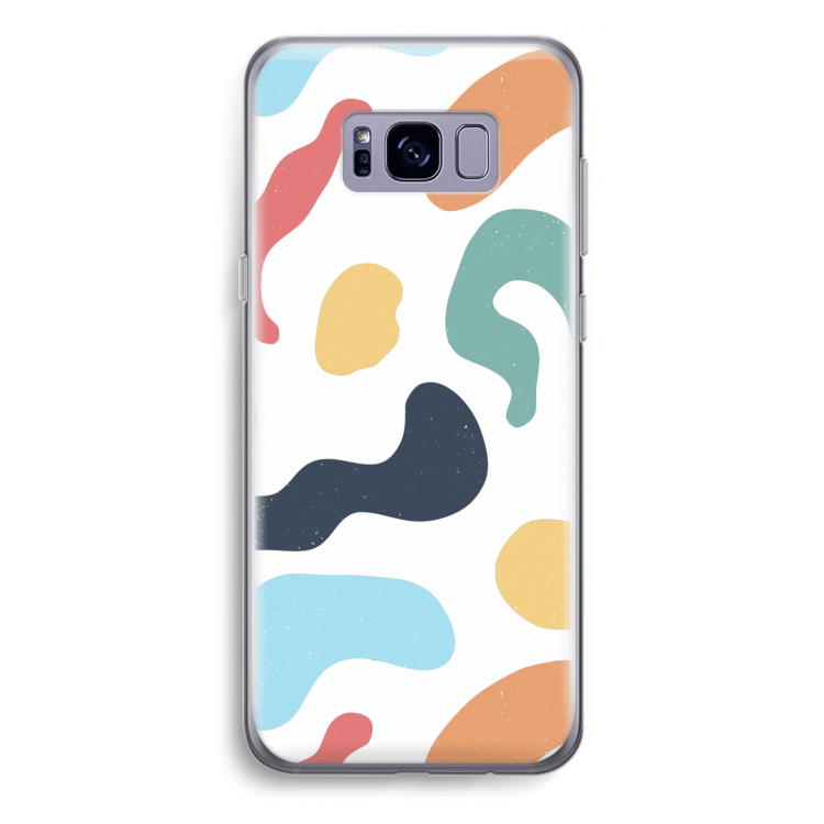 Memphis Shapes Blue: Samsung Galaxy S8 Plus Transparant Hoesje