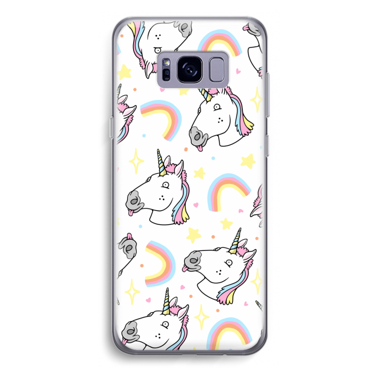 Rainbow Unicorn: Samsung Galaxy S8 Plus Transparant Hoesje