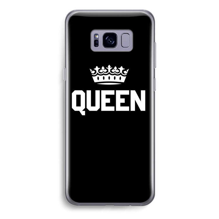 Queen zwart: Samsung Galaxy S8 Plus Transparant Hoesje