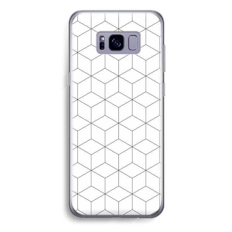 Zwart-witte kubussen: Samsung Galaxy S8 Plus Transparant Hoesje