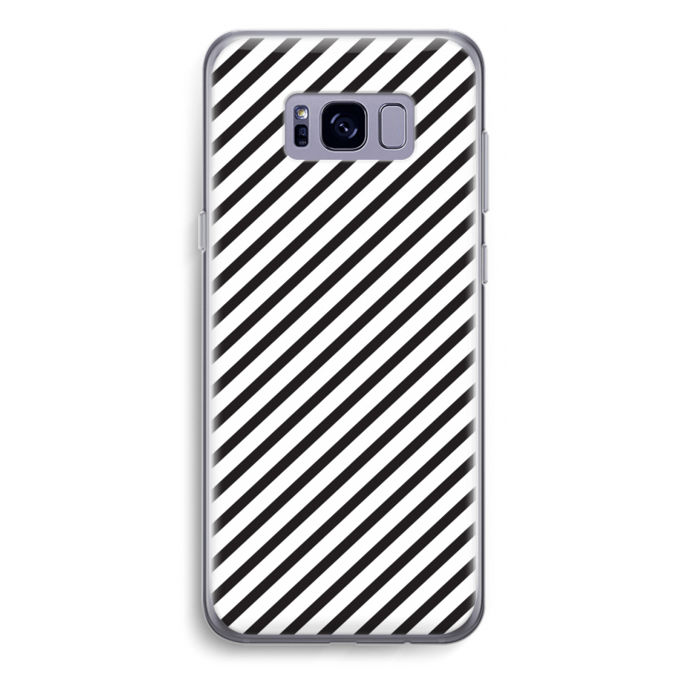 Strepen zwart-wit: Samsung Galaxy S8 Plus Transparant Hoesje
