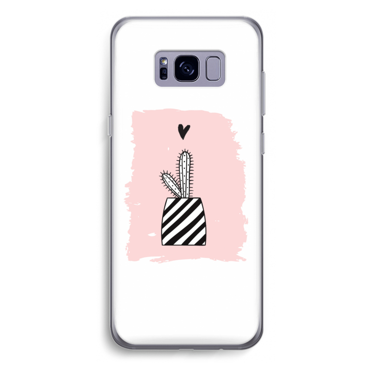 Zwart-wit cactus: Samsung Galaxy S8 Plus Transparant Hoesje