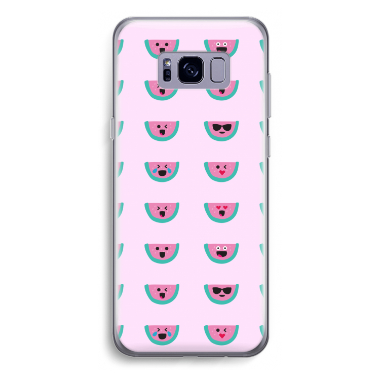 Smiley watermeloenprint: Samsung Galaxy S8 Plus Transparant Hoesje