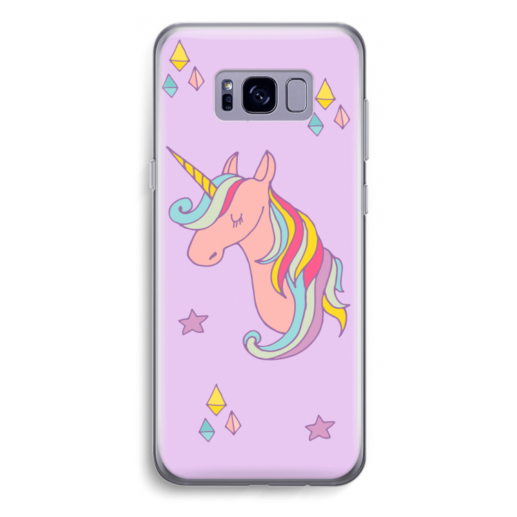 Roze eenhoorn: Samsung Galaxy S8 Plus Transparant Hoesje