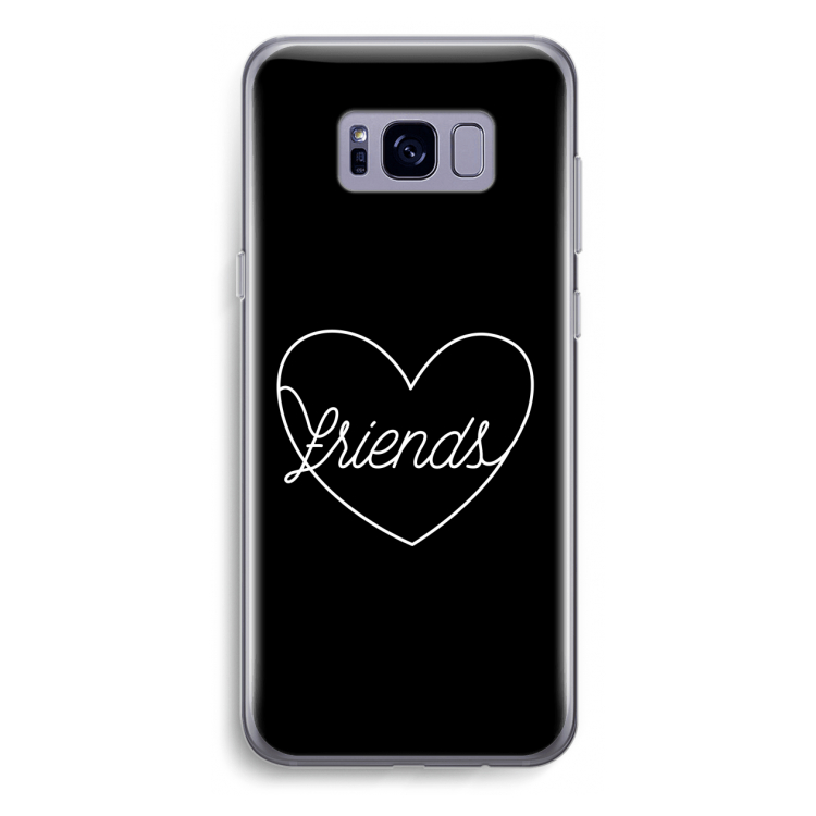 Friends heart black: Samsung Galaxy S8 Plus Transparant Hoesje