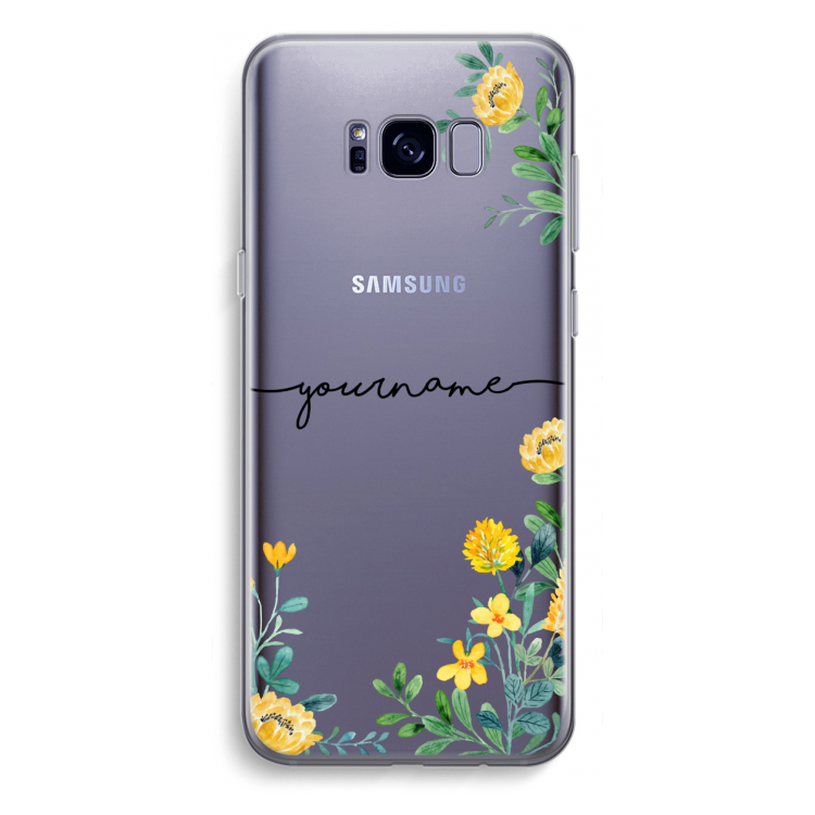 Gele bloemen: Samsung Galaxy S8 Plus Transparant Hoesje