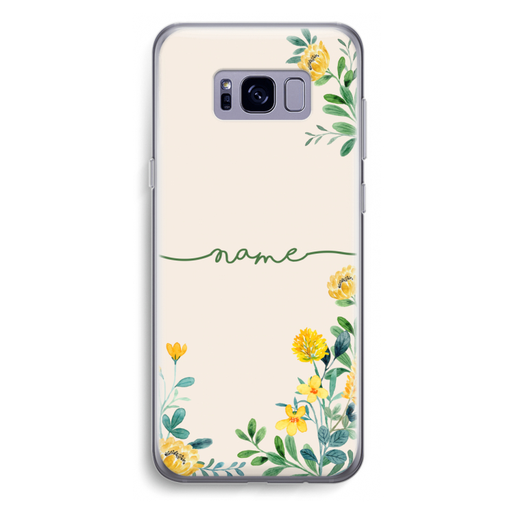 Gele bloemen: Samsung Galaxy S8 Plus Transparant Hoesje