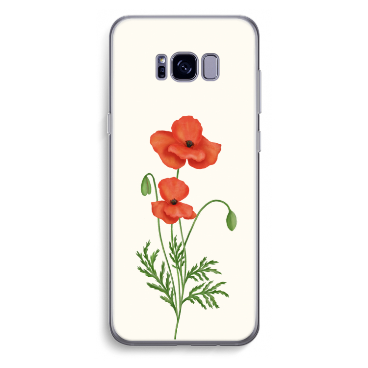 Red poppy: Samsung Galaxy S8 Plus Transparant Hoesje