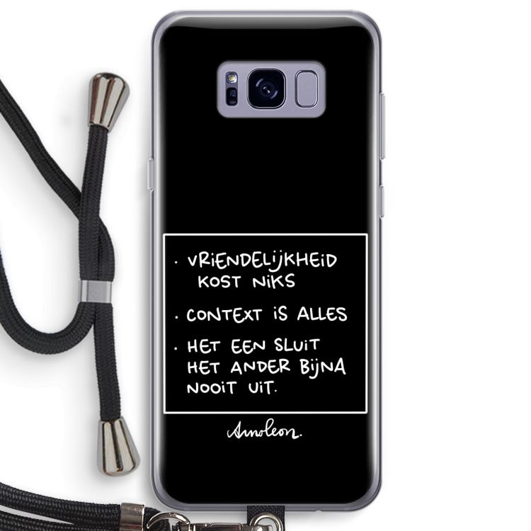 Mijn Motto's: Samsung Galaxy S8 Plus Transparant Hoesje met koord