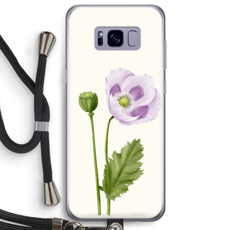 Purple poppy: Samsung Galaxy S8 Plus Transparant Hoesje met koord