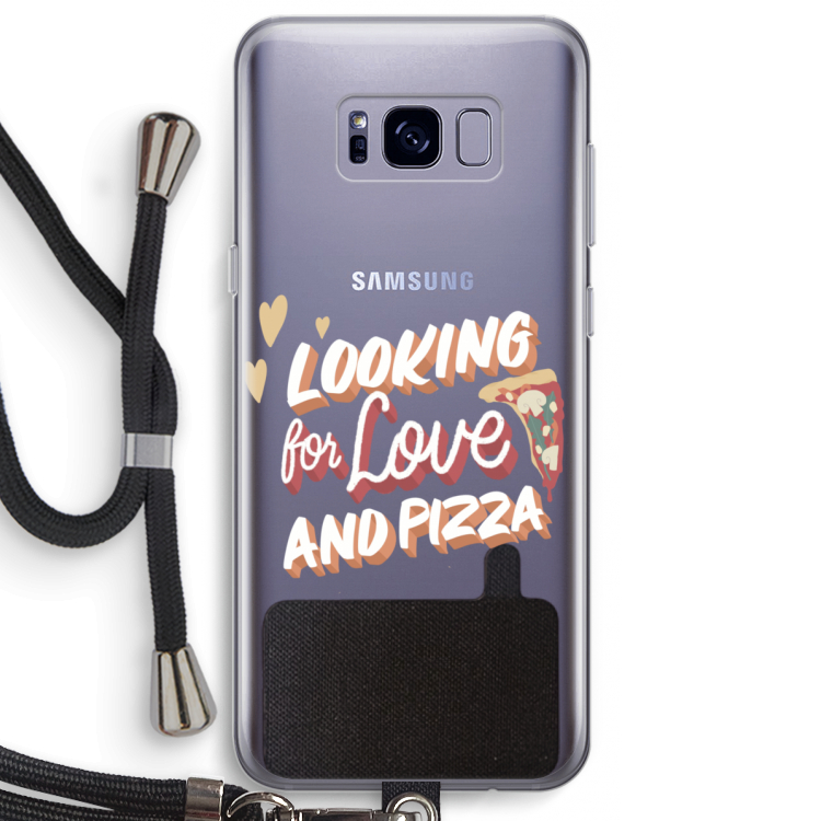 Pizza is the answer: Samsung Galaxy S8 Plus Transparant Hoesje met koord