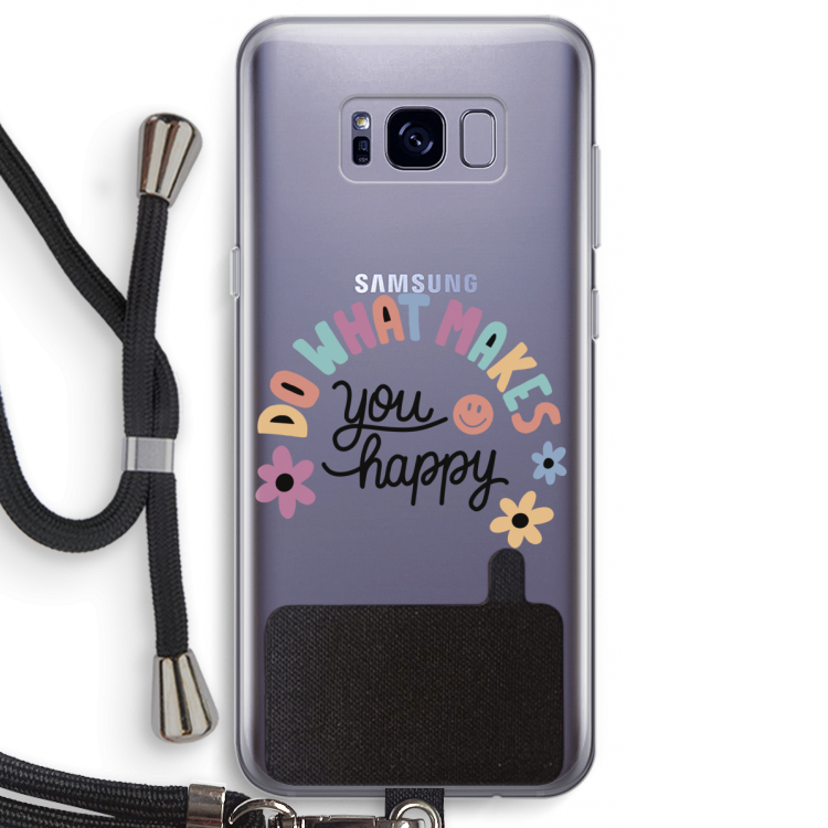 Happy days: Samsung Galaxy S8 Plus Transparant Hoesje met koord