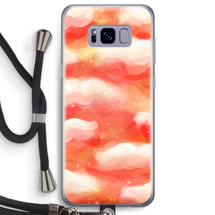 Lichte Wolken: Samsung Galaxy S8 Plus Transparant Hoesje met koord