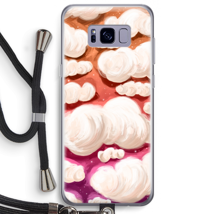 Katoen Wolken: Samsung Galaxy S8 Plus Transparant Hoesje met koord