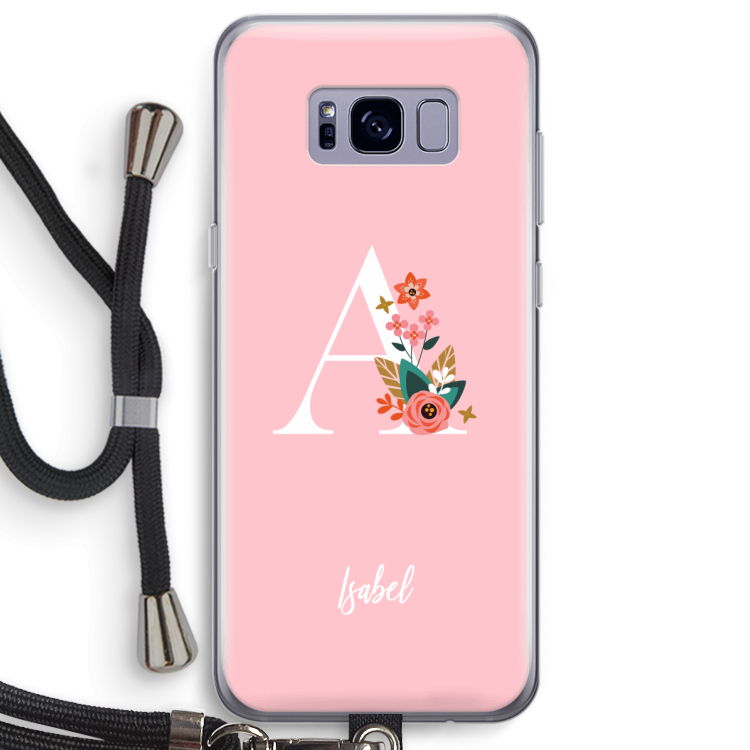 Pink Bouquet: Samsung Galaxy S8 Plus Transparant Hoesje met koord