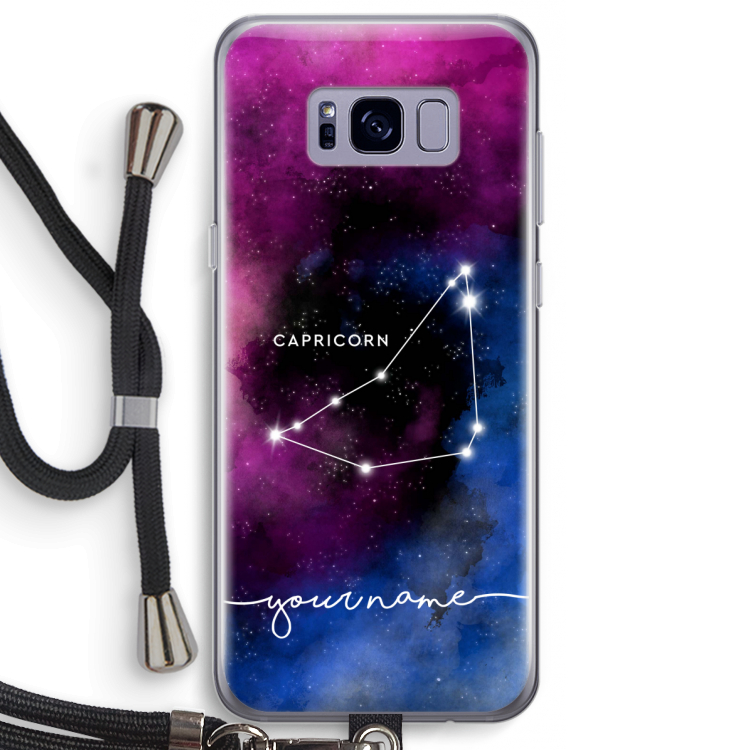Sterrenbeeld - Donker: Samsung Galaxy S8 Plus Transparant Hoesje met koord