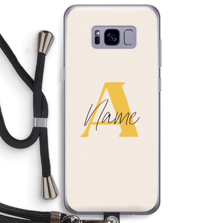 Amber Script: Samsung Galaxy S8 Plus Transparant Hoesje met koord