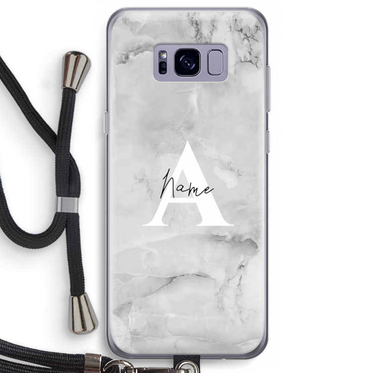 Ivory Marble: Samsung Galaxy S8 Plus Transparant Hoesje met koord