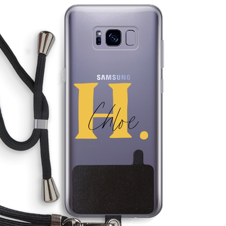 Amber Script: Samsung Galaxy S8 Plus Transparant Hoesje met koord