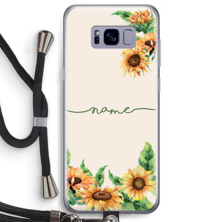 Zonnebloemen: Samsung Galaxy S8 Plus Transparant Hoesje met koord